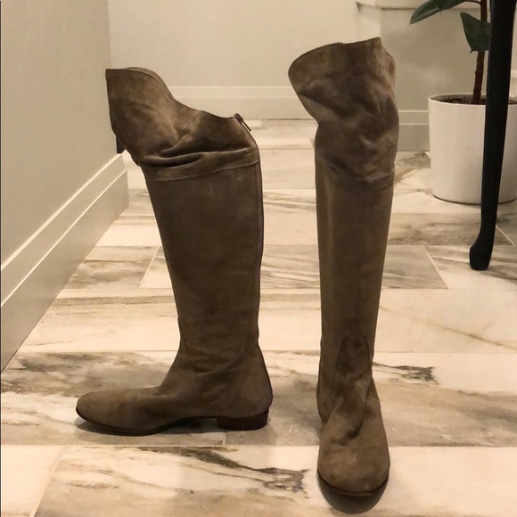 Casini Italian Suede Over the Knee Boots - Picture 2 of 8